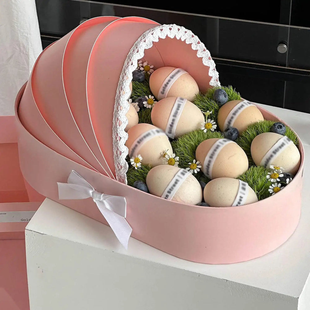 Cradle-Shaped Baby Shower Flower Gift Box | Braviixx