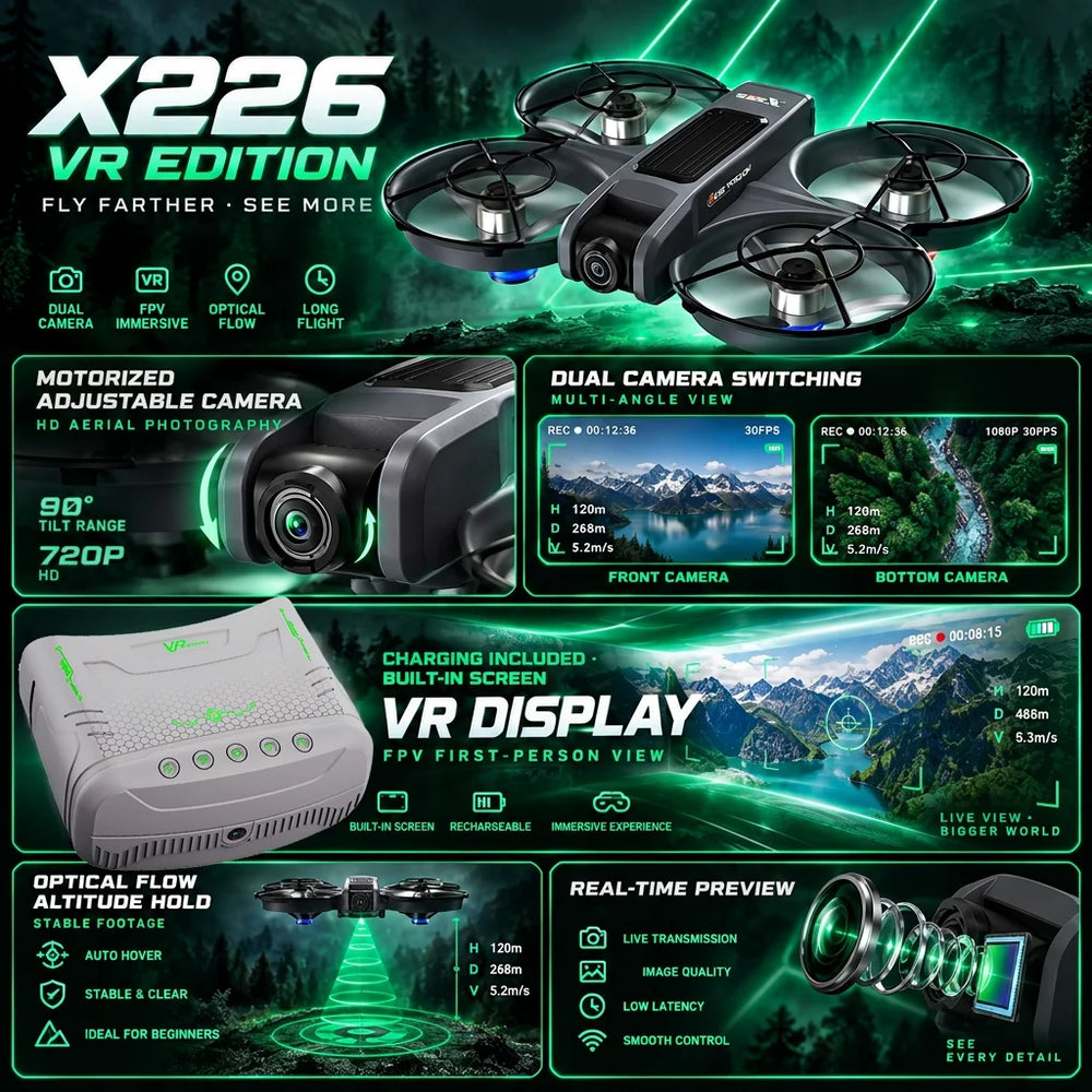 Mini FPV Camera Drone with Goggles or Screen Remote | Brushless Quadcopter | Braviixx