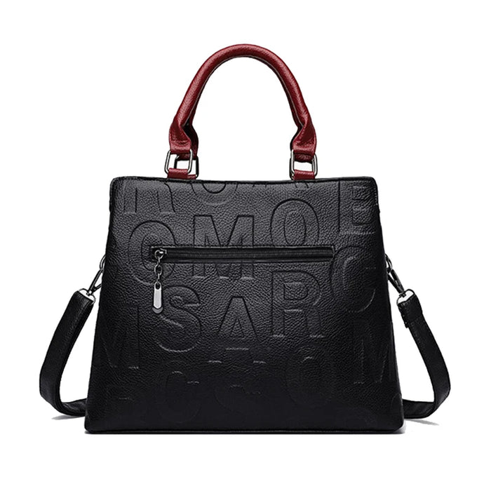 Women's PU Top-Handle Handbag | Letter & Check Styles | Braviixx