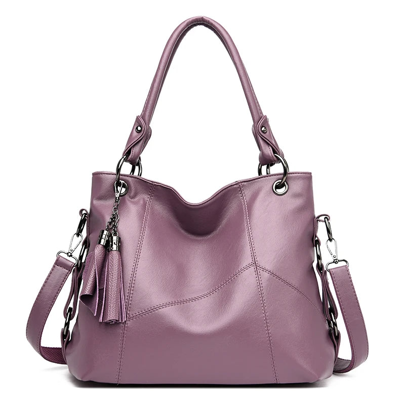 Tassel PU Shoulder Bag | Multi-Compartment Handbag | Braviixx