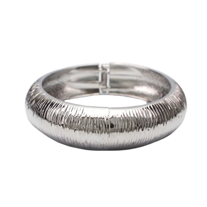 Punk Rough Surface Metal Bangles Bracelets Women Fashion Charm Geometric Statement Cuff Bracelets Jewelry Gift UKEN