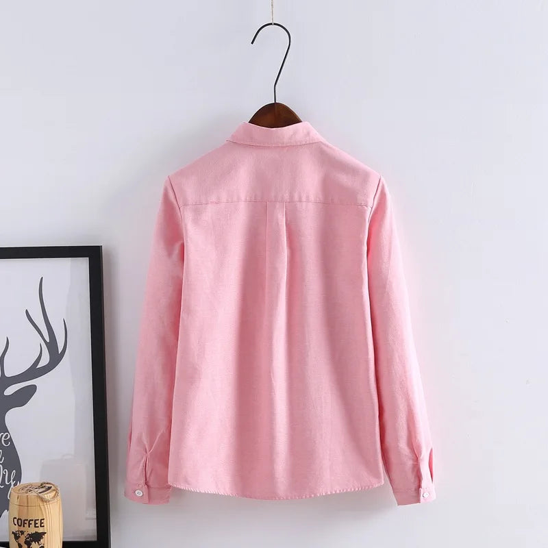Women Blouse 2026 New Casual BRAND Long Sleeved Cotton Oxford White Shirt Woman Office Shirts Excellent Quality Blusas Lady