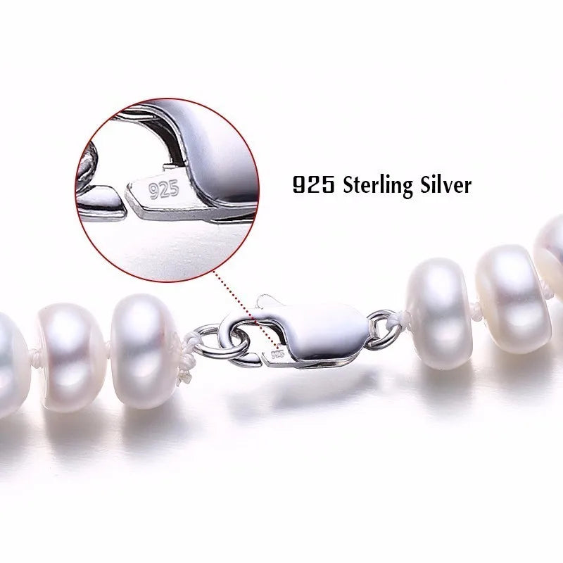 Natural Freshwater Pearl Jewelry Set For Women,Pearl Jewelry Necklace&Earrings,60cm Length,Fashion Jewelry,925 Sterling Silver