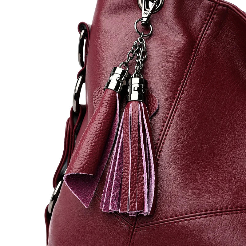 Tassel Shoulder Bag | Multi-Pocket PU | Braviixx