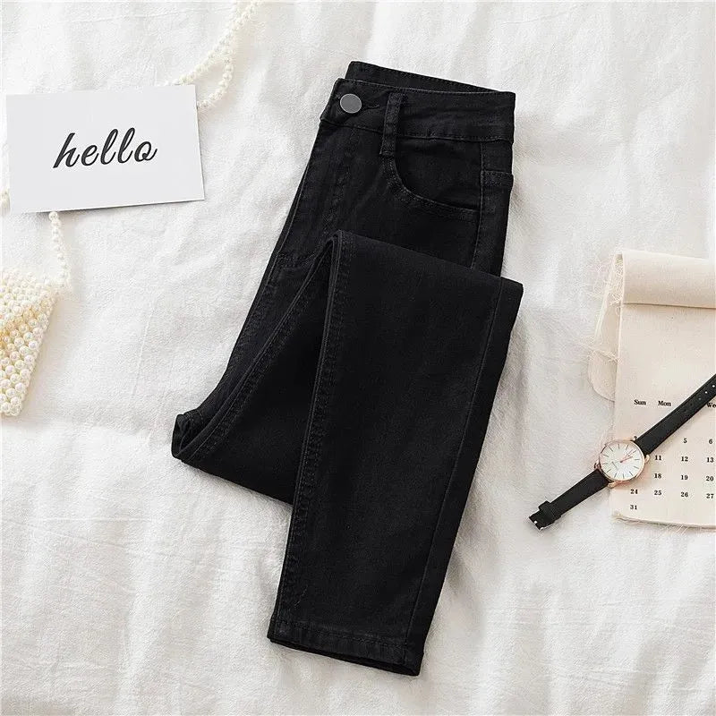 2024 New Jeans Female Denim Pants Black Color Womens Jeans Woman Stretch Bottoms Skinny Pants For Women Trousers 38