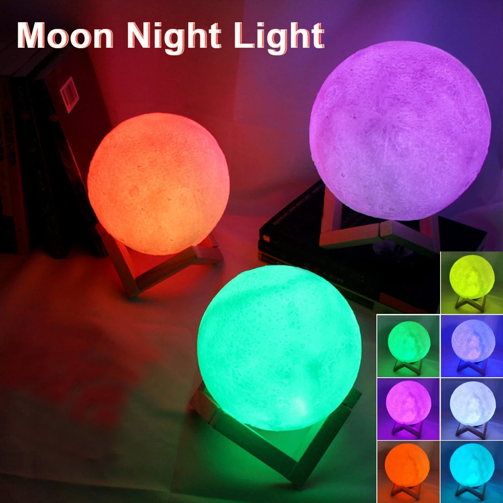 Moon LED Night Light | Battery Powered with Stand | Braviixx
