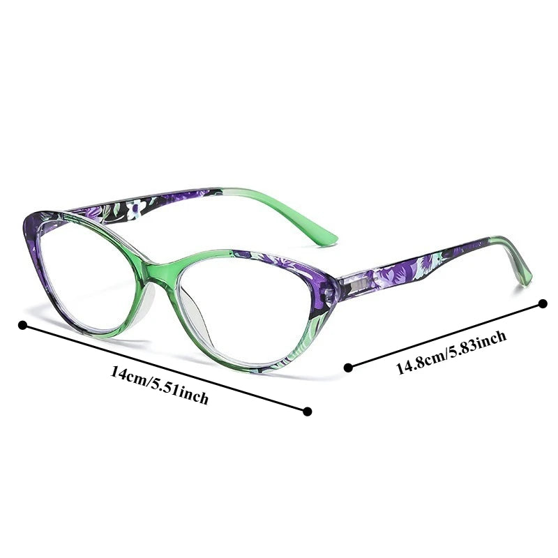 Winful Cat Eye Reading Glasses | Blue Light Blocking · Clear Lens · Floral Frame | +1.00 to +4.00 | Braviixx