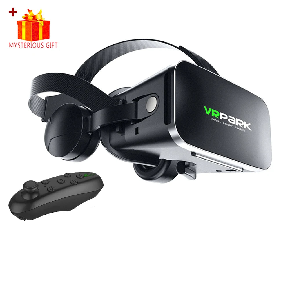 3D VR Headset with Bluetooth Headphones | Virtual Reality Glasses with Controller Bundles | Braviixx