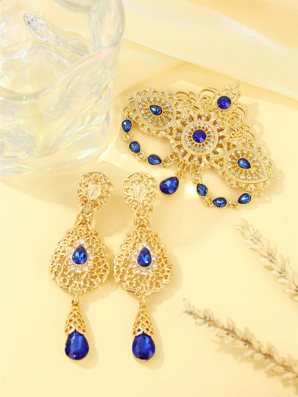 Moroccan-Inspired Brooch & Earrings Set | Braviixx