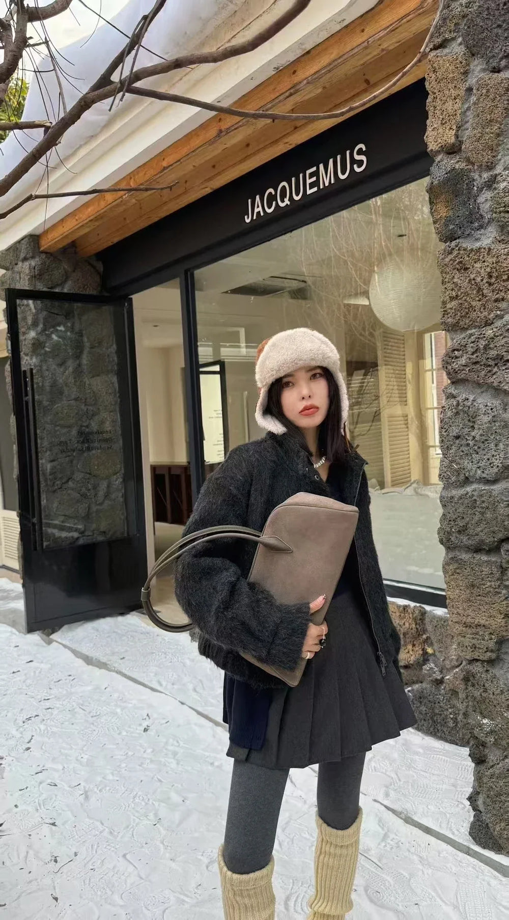 Sac Genuine Leather Women's Bag Lazy Matte Suede Tote Suede Cowhide Shoulder Bag Large Capacity Commuter Long-Handle Handbag