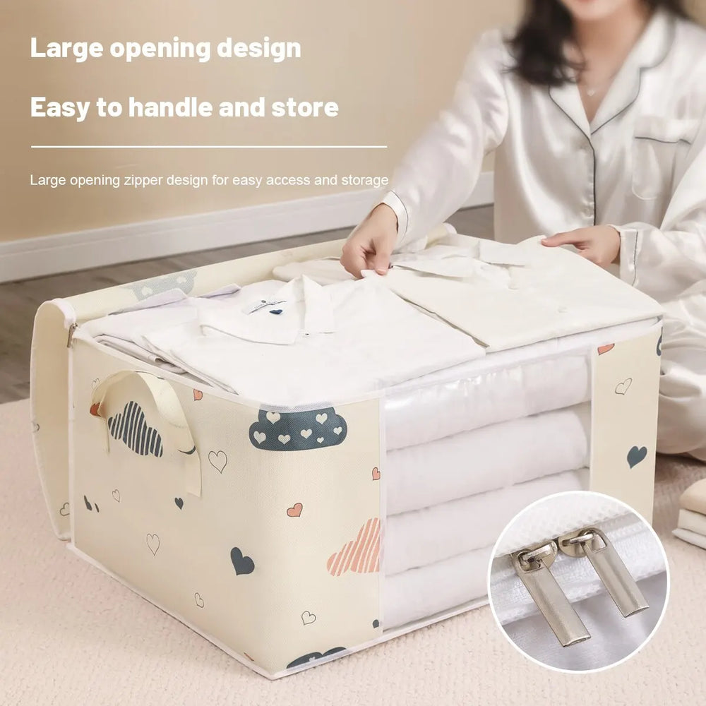 Foldable Clothes Storage Bag | Bedding Organiser with Window | Braviixx