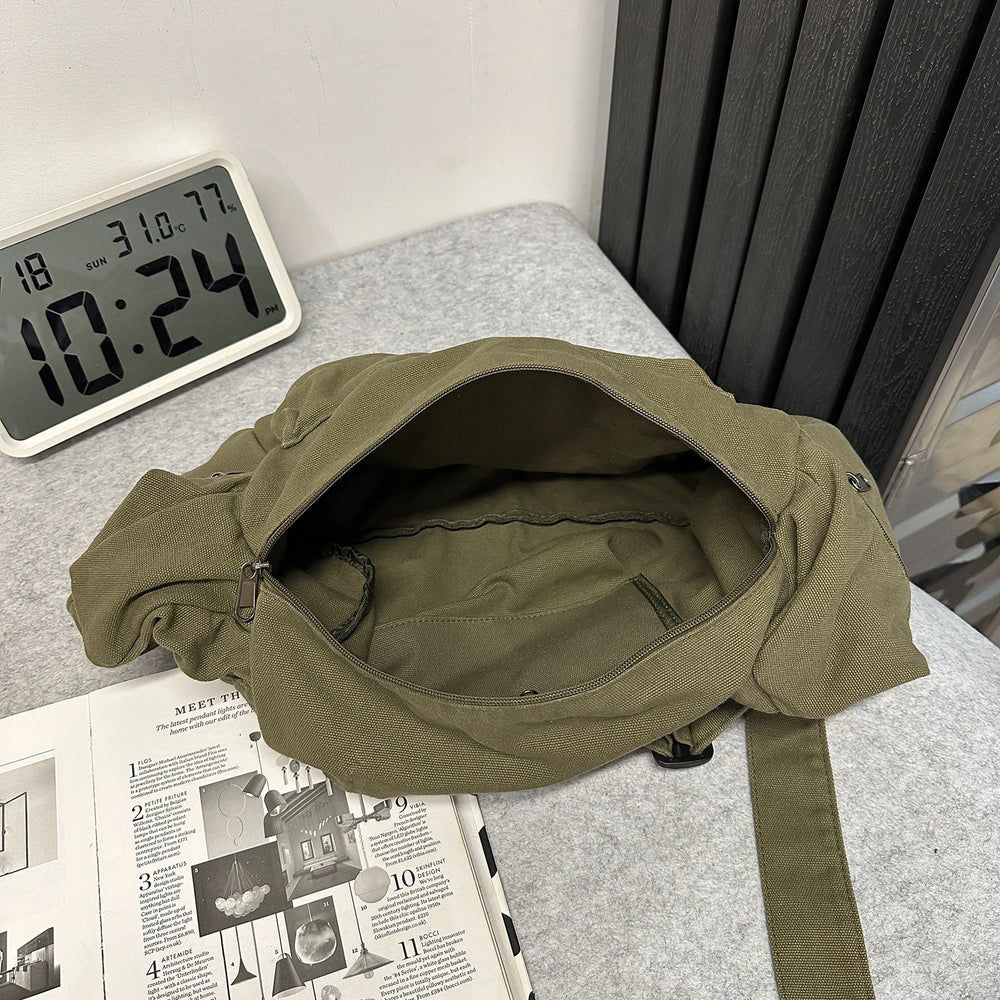 Canvas Shoulder & Crossbody Bag | Multi-Pocket & Adjustable Strap | Braviixx