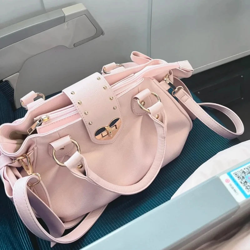 Bow-Detail Handbag | Heart Hardware & Mini Bow Design Options | Braviixx
