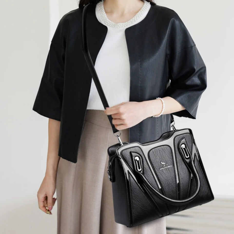 Multi-Compartment Top-Handle Shoulder Bag | Braviixx