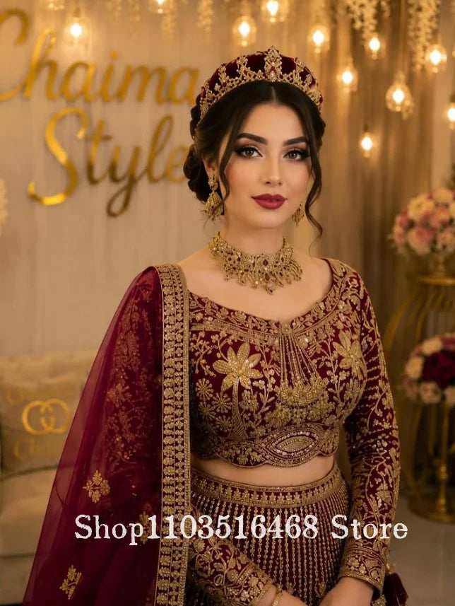Embroidered Bridal Lehenga | Long-Sleeve Occasion Wear | Braviixx