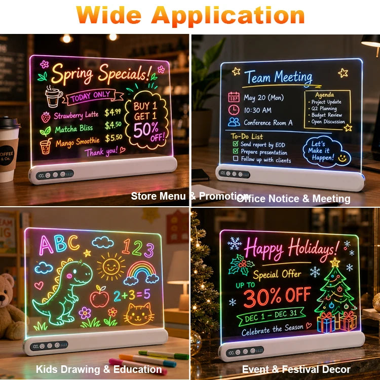 Rechargeable LED Drawing & Message Board | Braviixx