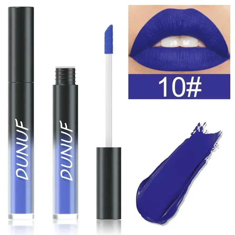 32 Color Lipstick Sexy Matte Long Lasting Lip Gloss Moisturizing Non-stick Cup Party Purple Blue Black Highly Pigments Lip Glaze