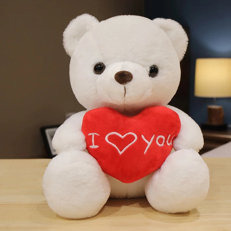 28cm Teddy Bear Holding Heart | I Love You Plush Gift | Braviixx