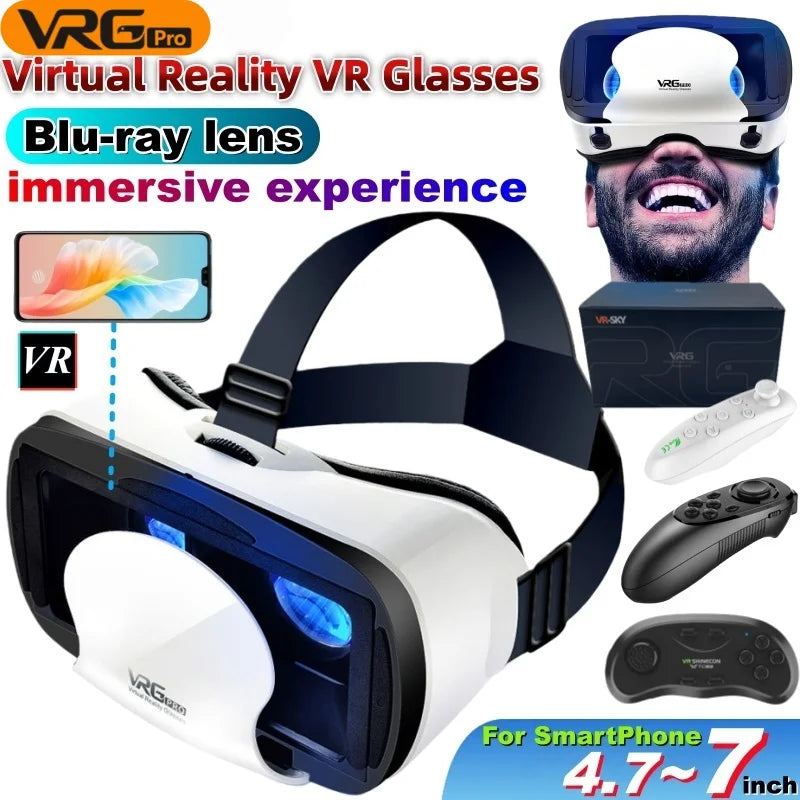 3D VR Glasses for Smartphones | Blue Light Lens VR Headset with Optional Gamepad | Braviixx