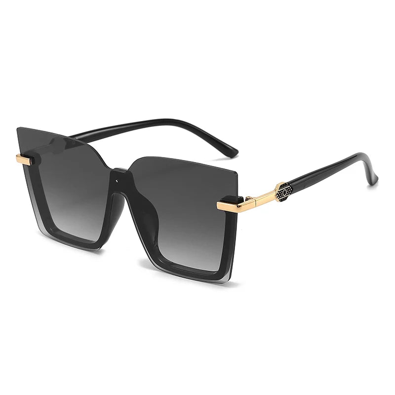 Women's Oversized Square One-Piece Sunglasses | UV400 · Gradient Lens · Gold Hinge | 3 Colours | Braviixx