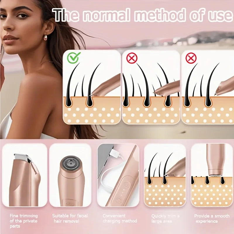 2-in-1 Women's Electric Shaver | Dual-Ended Face & Body Trimmer | Braviixx