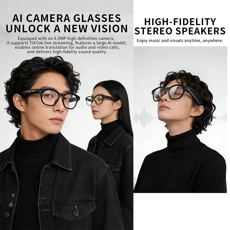 8MP AI Translation Camera Glasses | Braviixx