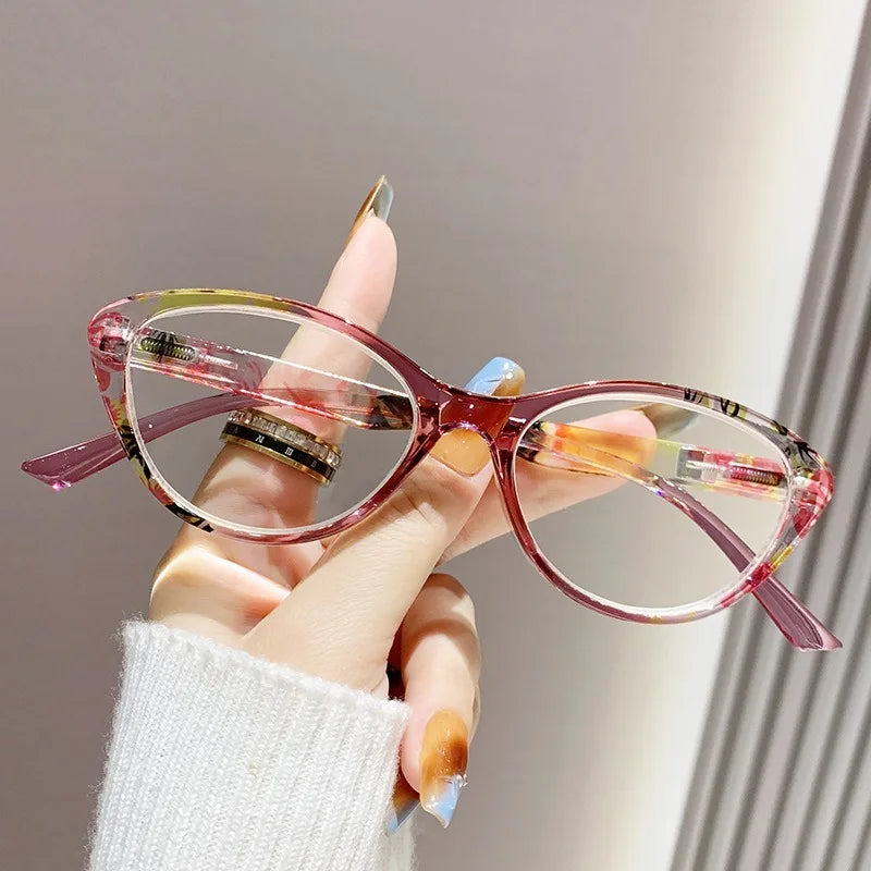 Winful Cat Eye Reading Glasses | Blue Light Blocking · Clear Lens · Floral Frame | +1.00 to +4.00 | Braviixx