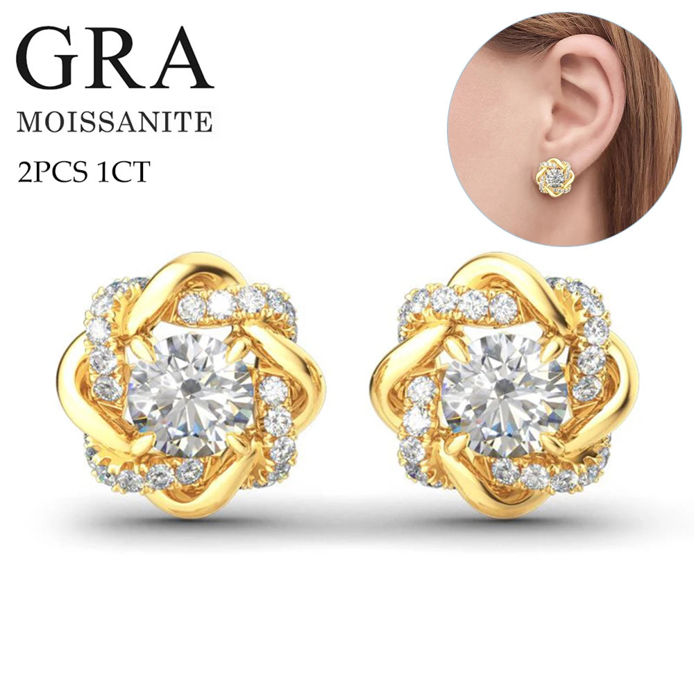 Women's Moissanite Jewellery | Twisted Halo Necklace, Earrings & Bangle Options | Braviixx