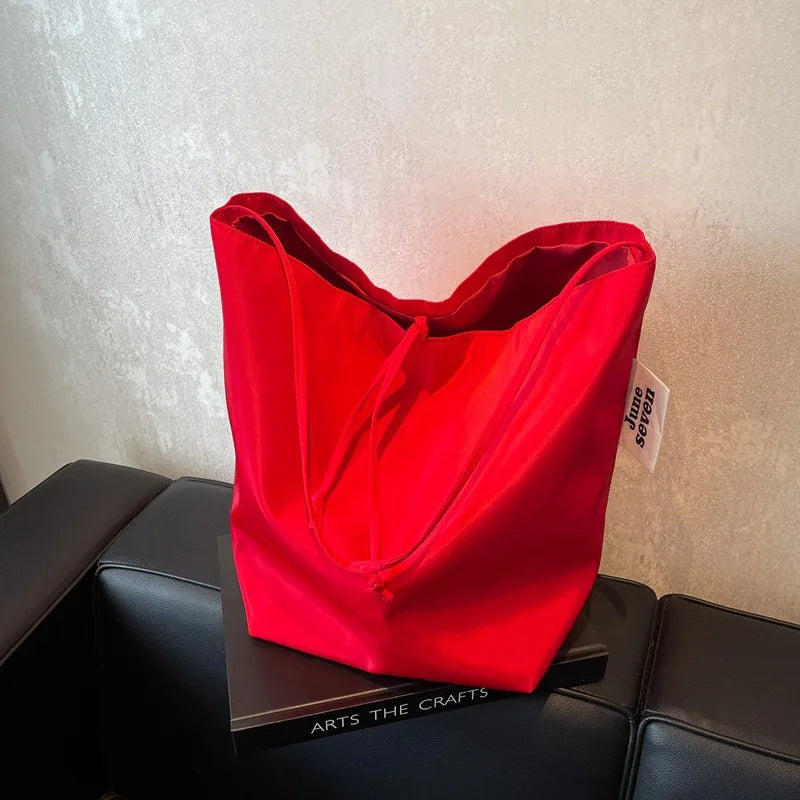 Slouchy Nylon Tote Bag | Open Top & Minimalist Design | Braviixx