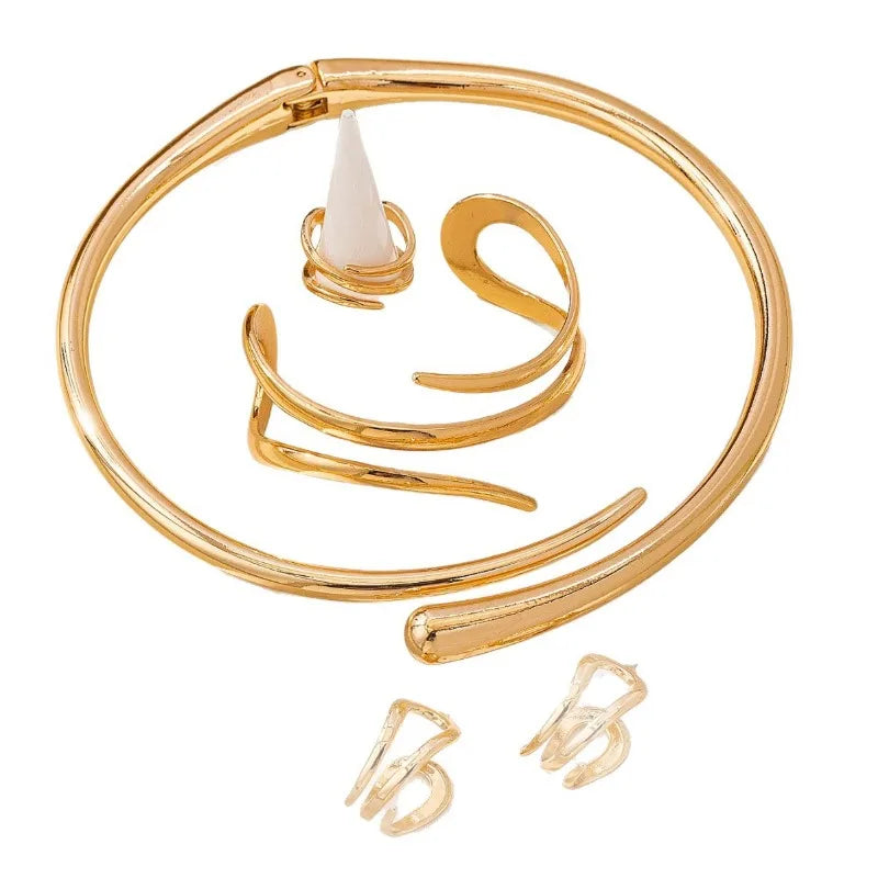 Geometric Necklace, Earrings, Ring & Bracelet Set | Braviixx