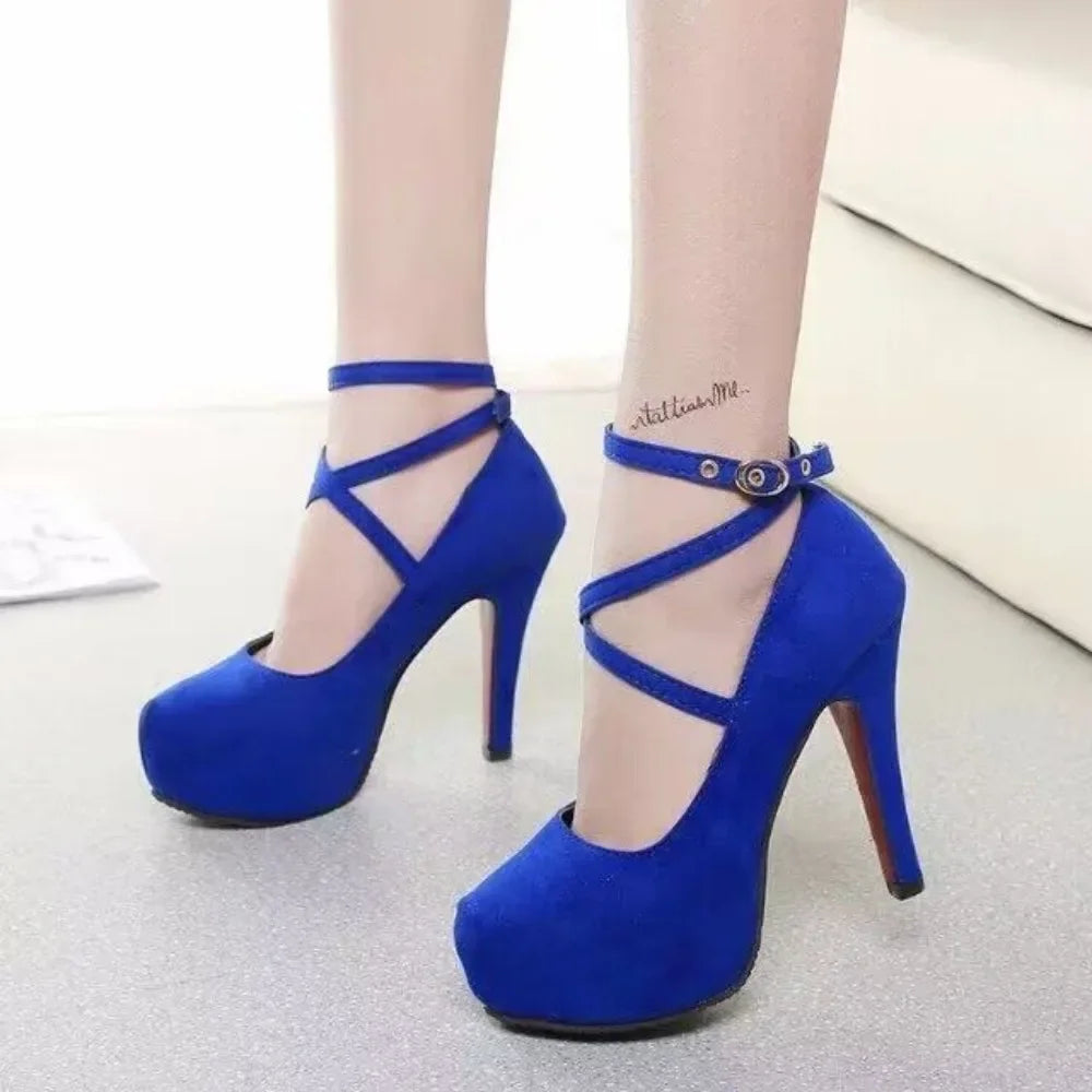Women's Cross-Strap Platform Pumps | High Heel Dress Shoes | Braviixx