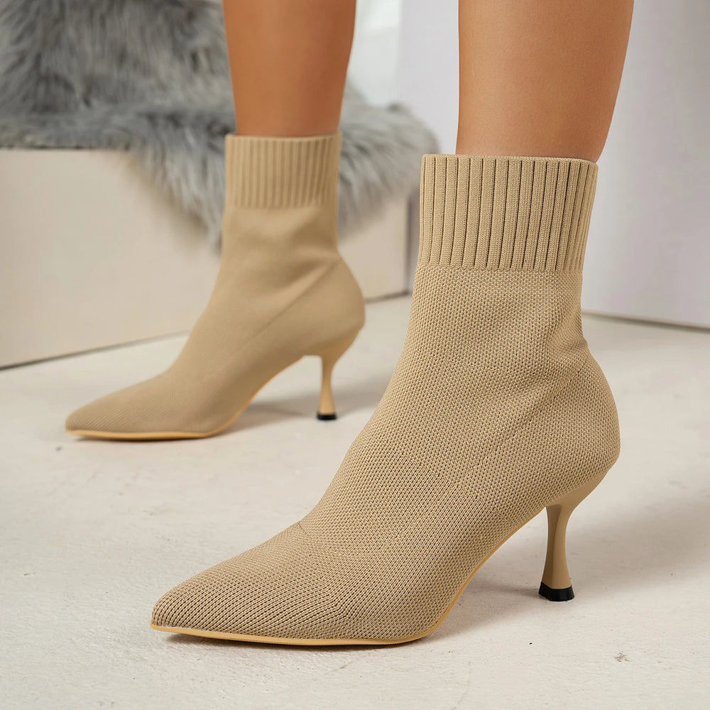 Pointed-Toe Stretch Sock Boots | Women's | Braviixx