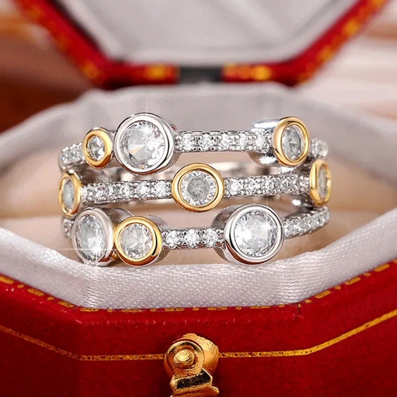 Triple-Band Zircon-Style Ring | Braviixx