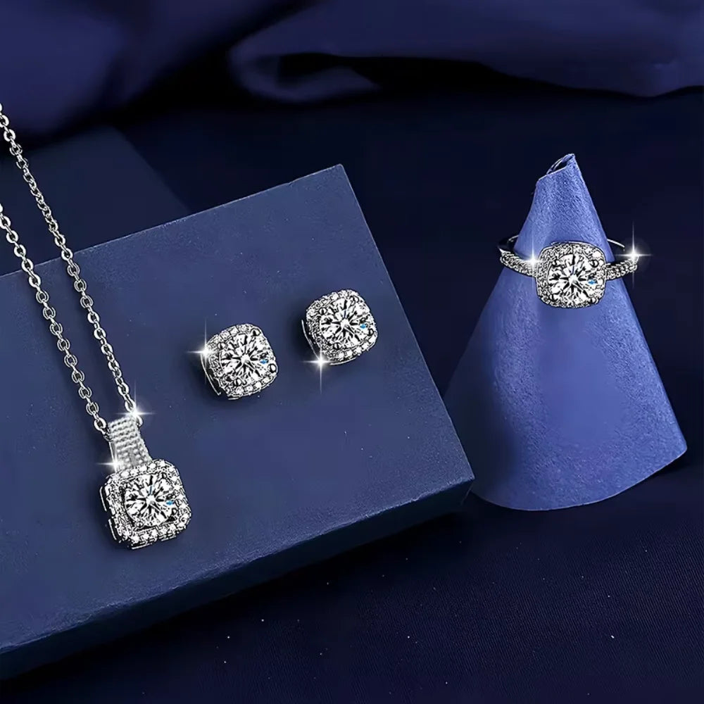 Geometric Necklace, Earrings & Ring Set | Braviixx