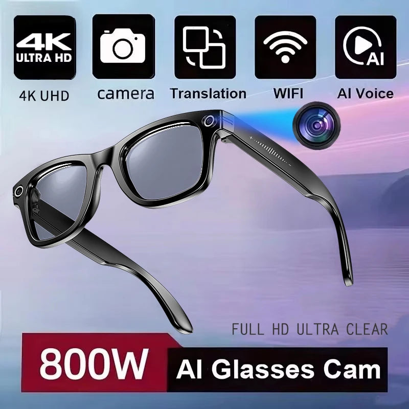 800W AI Camera Smart Glasses with Color-Changing Lenses | Braviixx