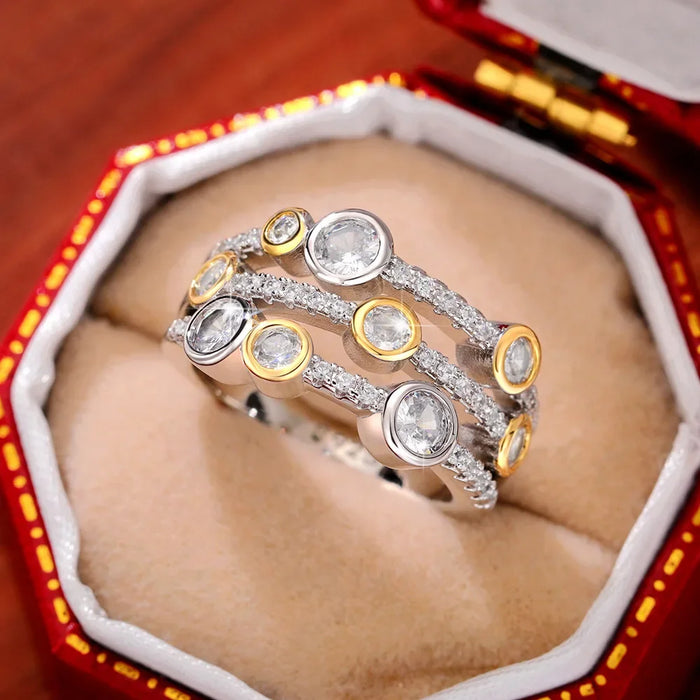 Triple-Band Zircon-Style Ring | Braviixx