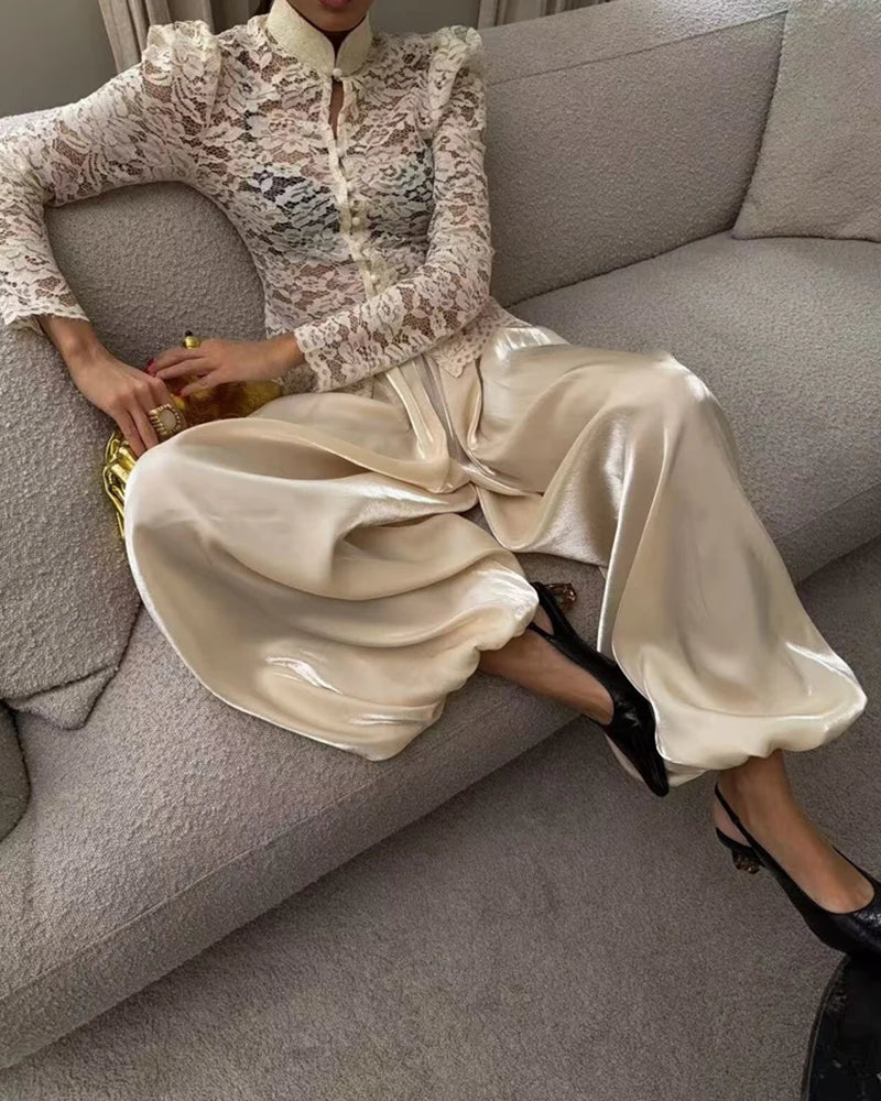 Women's Long Pants 2026 New Fashion Summer Comfort Lantern Pants for Women Solid color Gloss Chic Vacation Women Pant