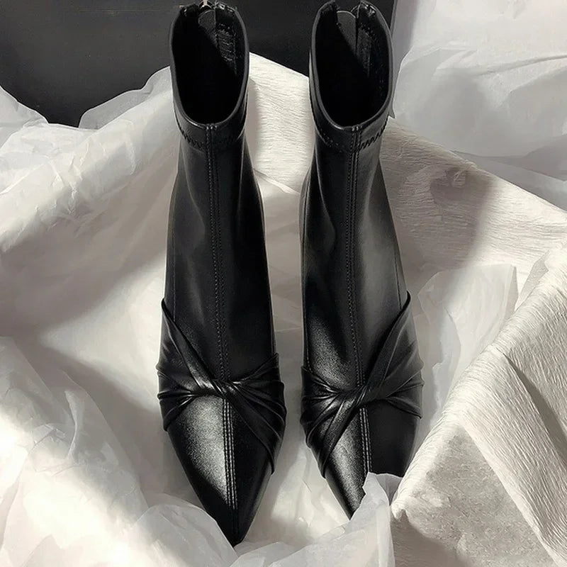 Modern Boots Patent Leather Designer Brand Luxury 2025 New Winter Ankel Boots Bow Wedding Party Dress Gladiator Women Shoes