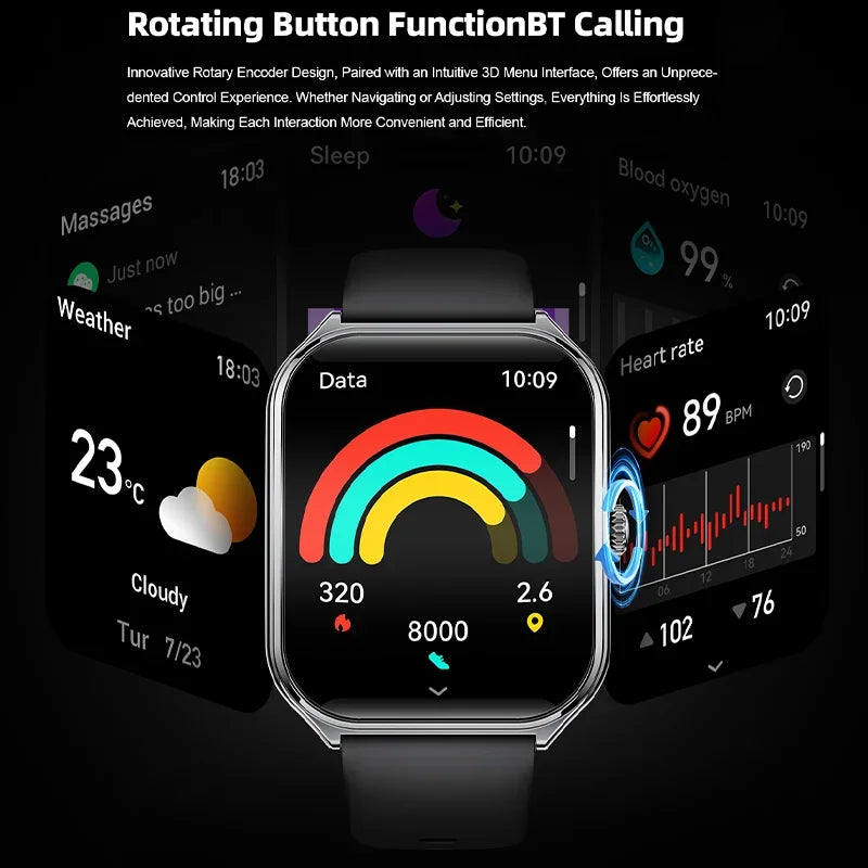 1.96" AMOLED Smart Watch with Bluetooth Calling & Always-On Display | Braviixx