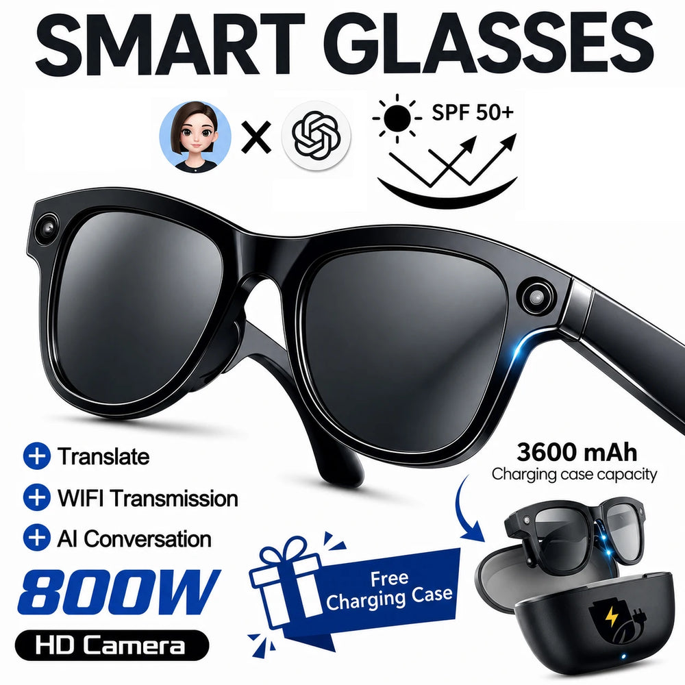800W AI Camera Smart Glasses with Translation & Bluetooth Calling | Braviixx