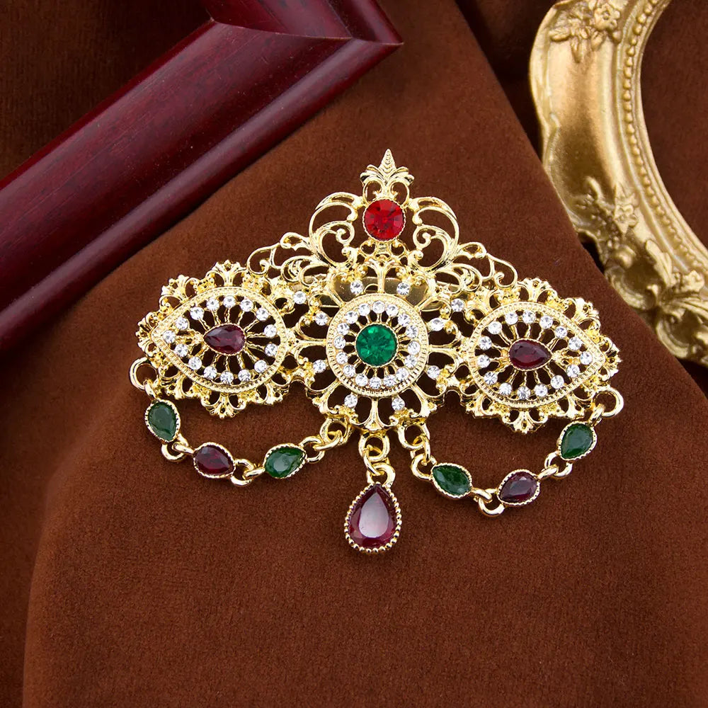 Crystal Caftan Brooch | Teardrop Chains | Braviixx