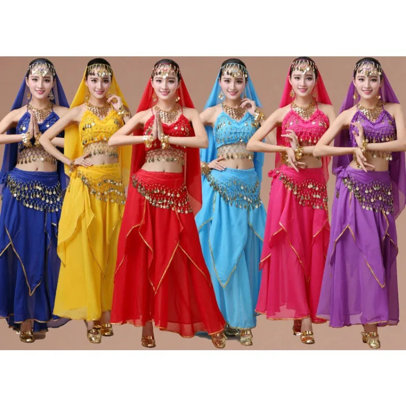 Coin-Trim Belly Dance Costume | Top & Skirt Set | Braviixx