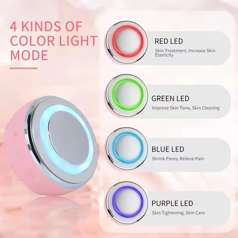 Upgraded Silicone Face Scrubber Cleaning and Exfoliating Waterproof Face Wash Brush Sonic Facial Cleansing Brush for Women