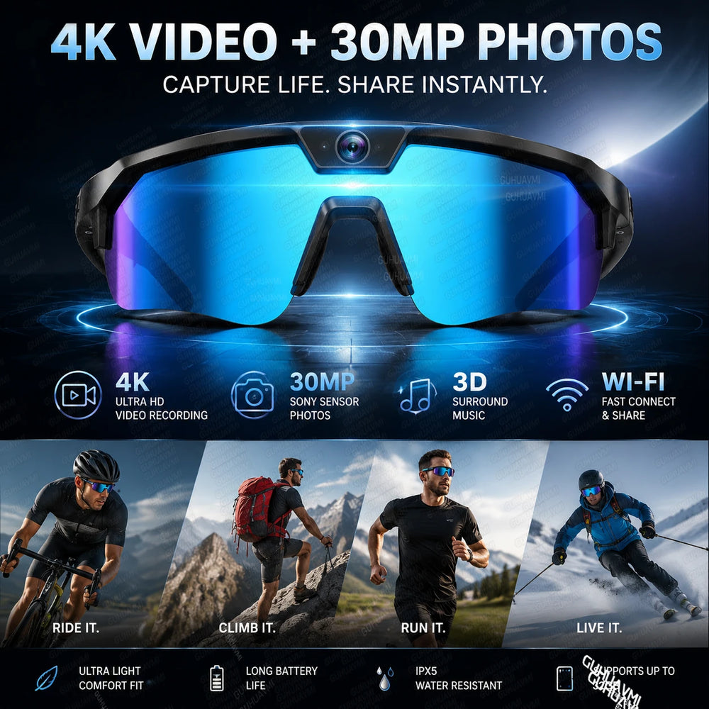 AI Camera Smart Glasses with Bluetooth Audio | Braviixx
