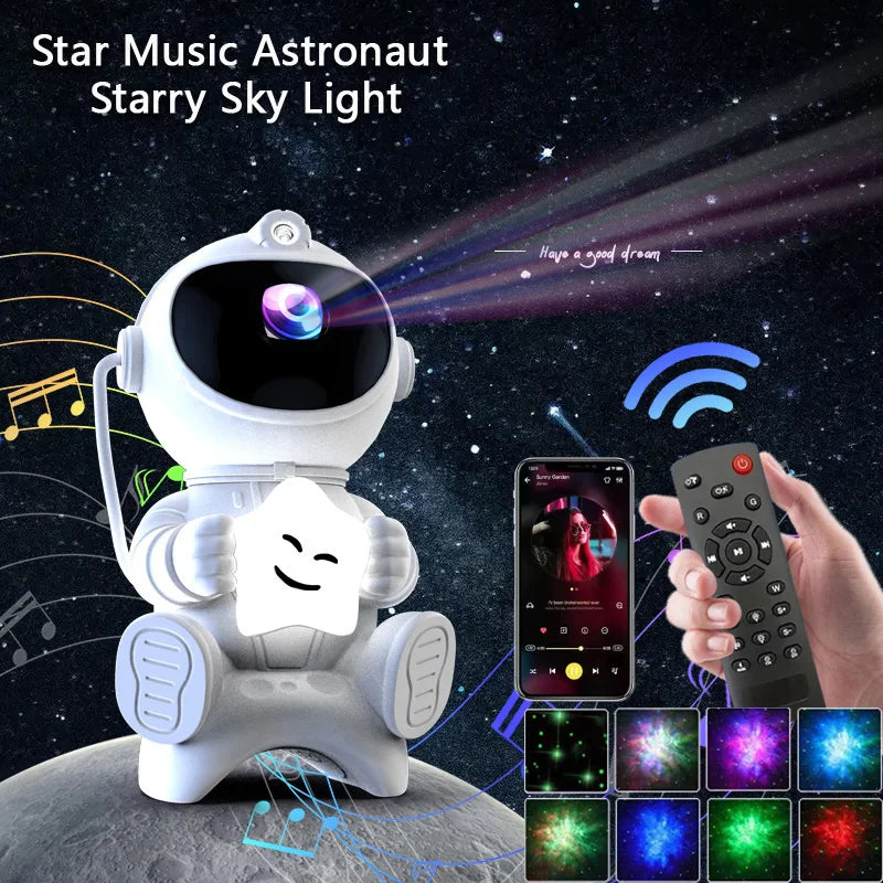 Astronaut Galaxy Projector Night Light, Bluetooth Options | Braviixx