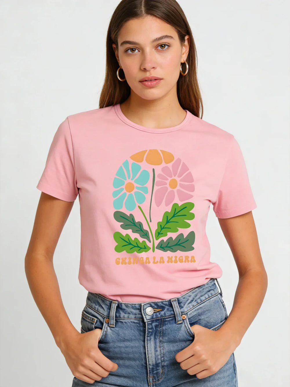 2026 Spring Summer New Women Floral Print T-Shirt Loose O Neck Short Sleeve Casual Tee Tops 7 Colors