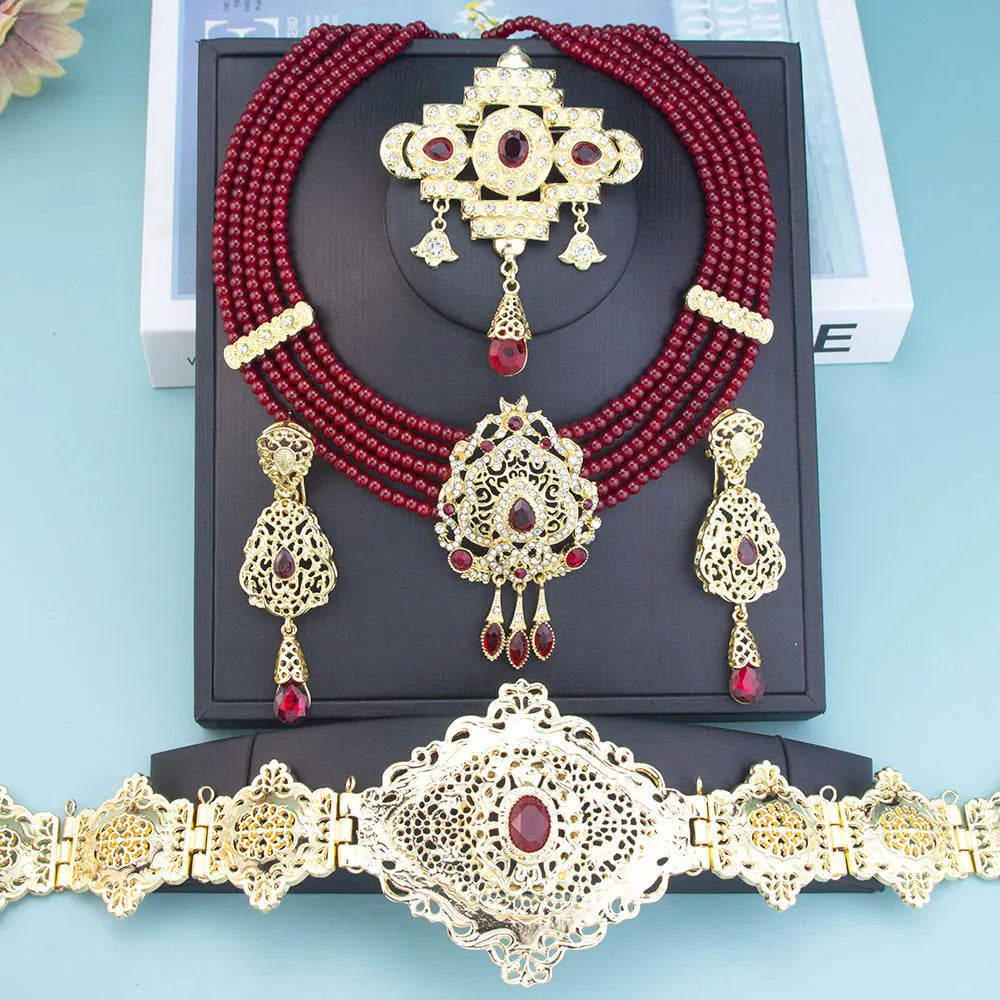 Beaded Caftan Jewellery Set | Belt & Necklace | Braviixx