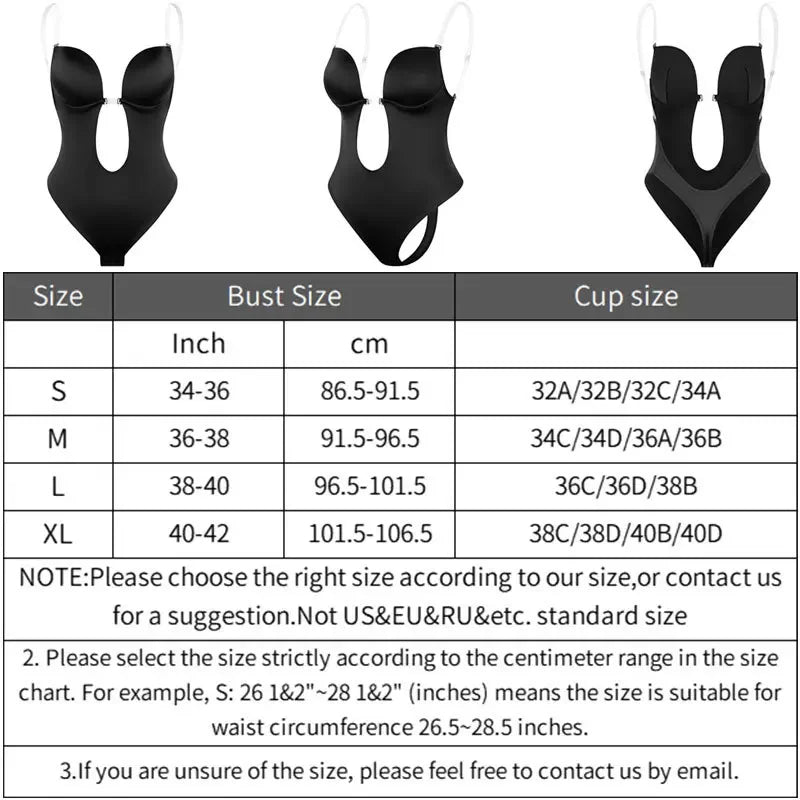 Women's Deep-V Backless Shapewear Bodysuit | Braviixx