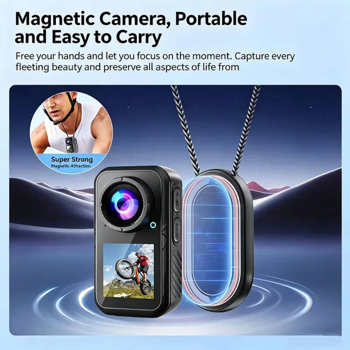 Magnetic Pocket Action Camera | Dual Screens & Mounting Kit | Braviixx