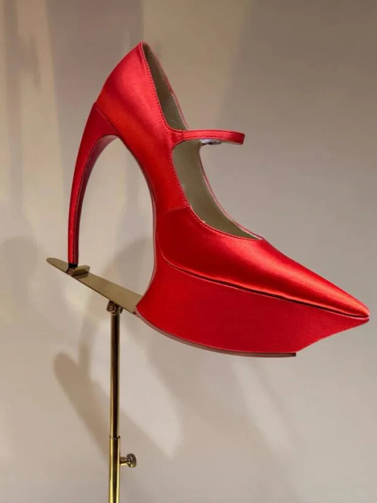 Pointed-Toe Platform Heels | Buckle-Strap & Bow Styles | Braviixx